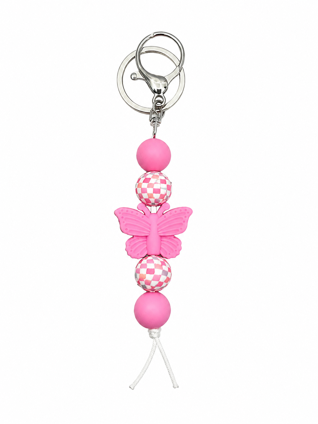 Checkered Butterfly Keyring