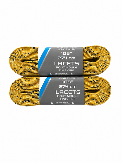 Bauer Waxed Hockey Laces (Yellow)